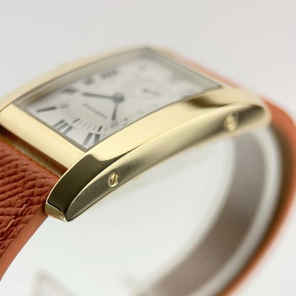 Cartier Tank Americaine 18k Yellow Gold Silver Dial 24mm Quartz Watch 8012905 - Picture 4 of 9